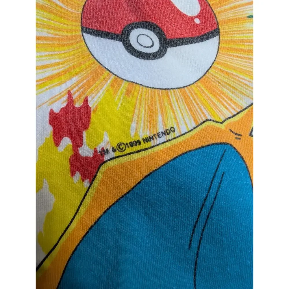 Vintage Youth Kids Pokemon Charizard Pajamas PJs Set Size 10 Shirt Pants Charman
